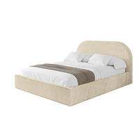 POLSTERBETT mit Bettkasten und Lattenrost, Boxbett ohne Matratze - TIVON 200x200 Beige - Ecru, Holzwerkstoff/Textil (200/200cm) - ALTDECOR