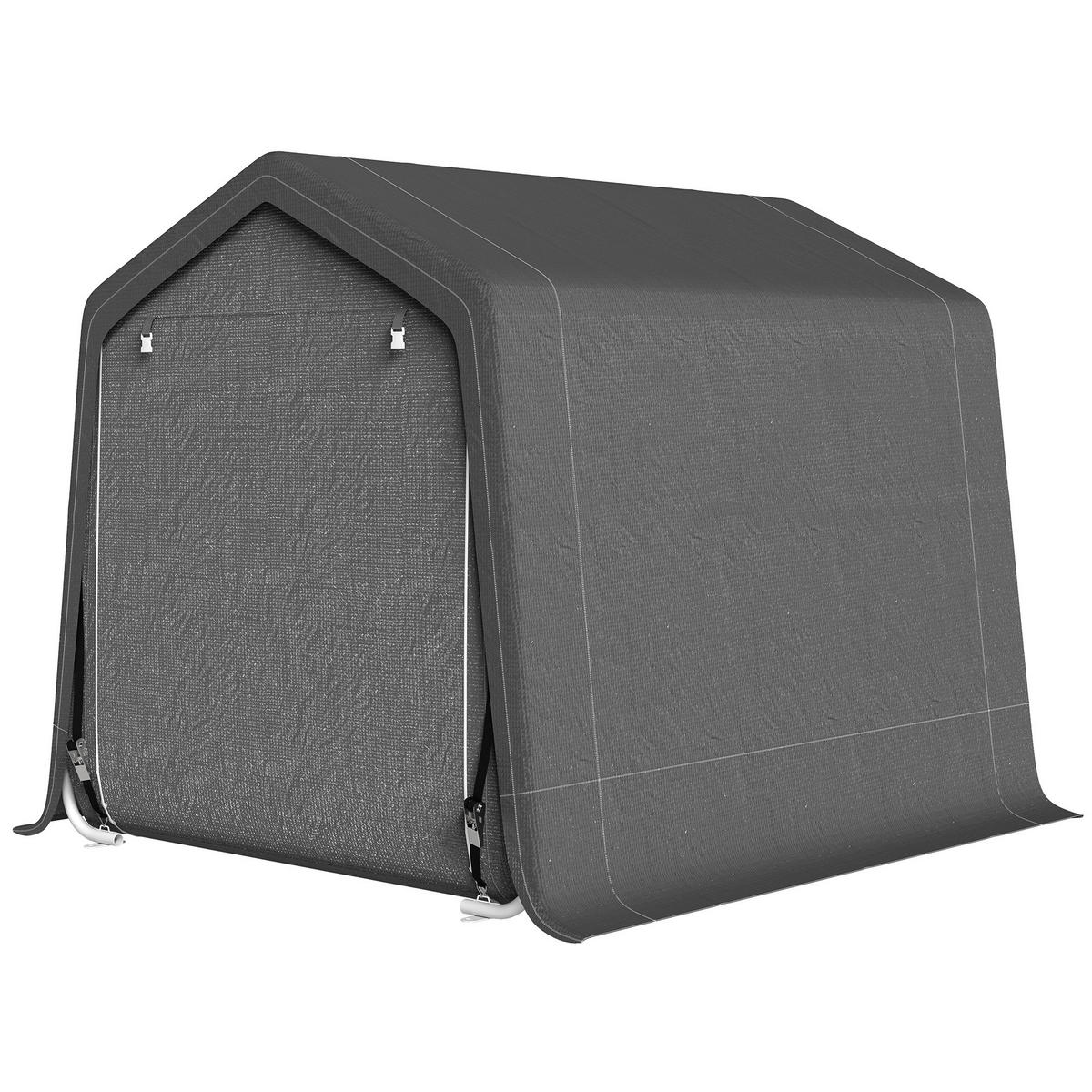 CARPORT Dunkelgrau 1 Stück - Dunkelgrau, Kunststoff/Metall (240/240/280cm) - GiPP