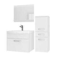 BADMÖBEL Badezimmer SET PRI M2, Weiß Matt, 90 cm - Weiß, Holz (38.7/81/90cm) - B BELINI GROUP