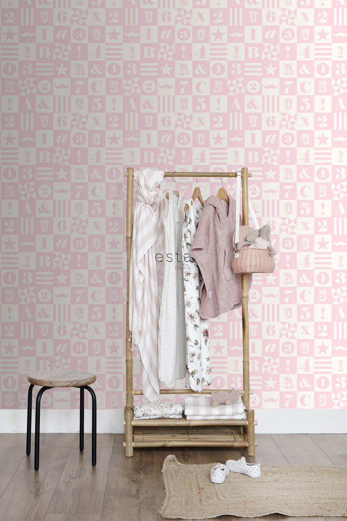 TAPETE Blöcke 53 cm x 10.05 m - Pink, Papier (53/0.1cm) - ESTAhome