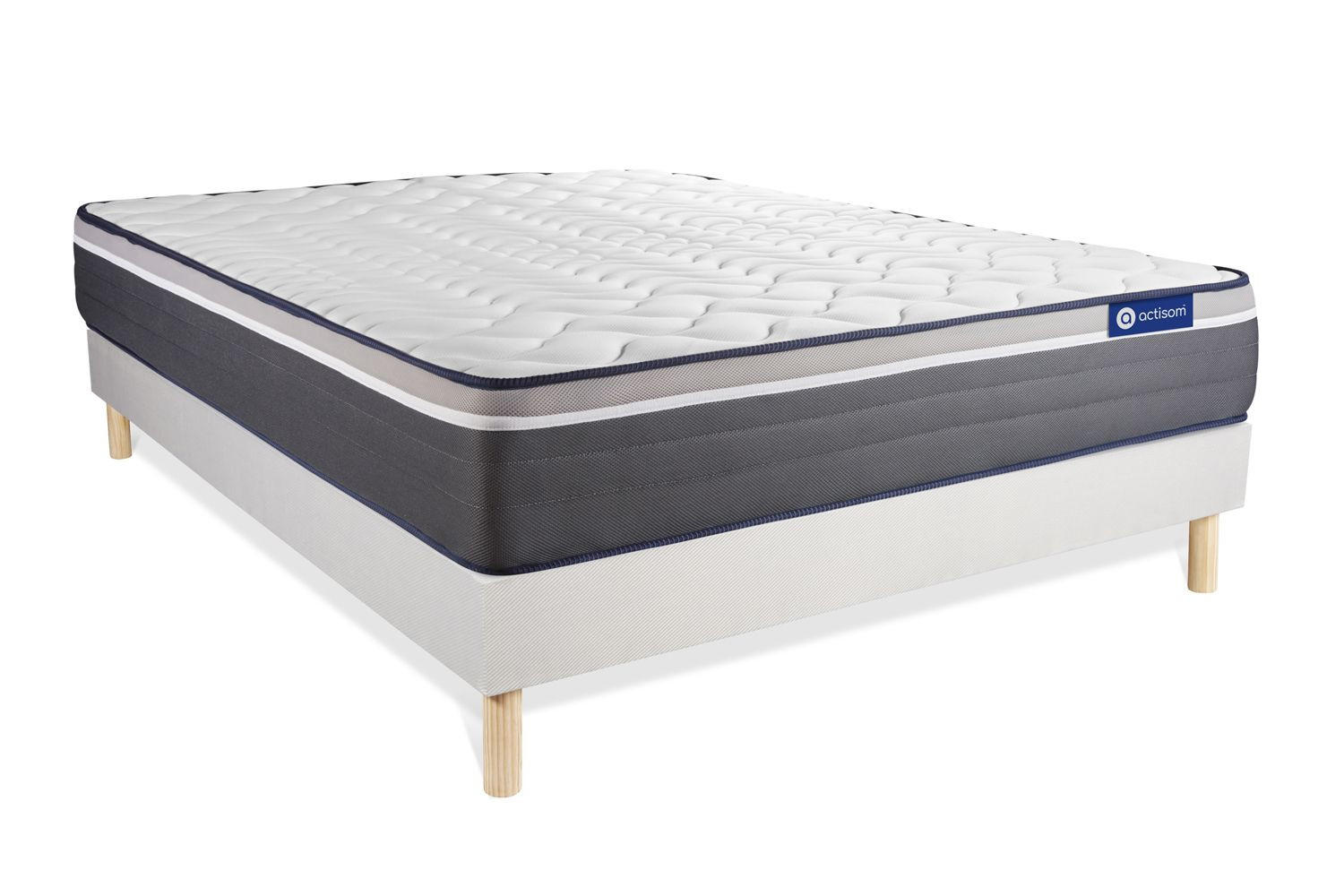 Thumbnail - Actisom Bett, Weiß, Holz, H4, Höhe ca. 26 cm, 160x195 cm, Oeko-Tex® Standard 100, Schlafzimmer, Betten