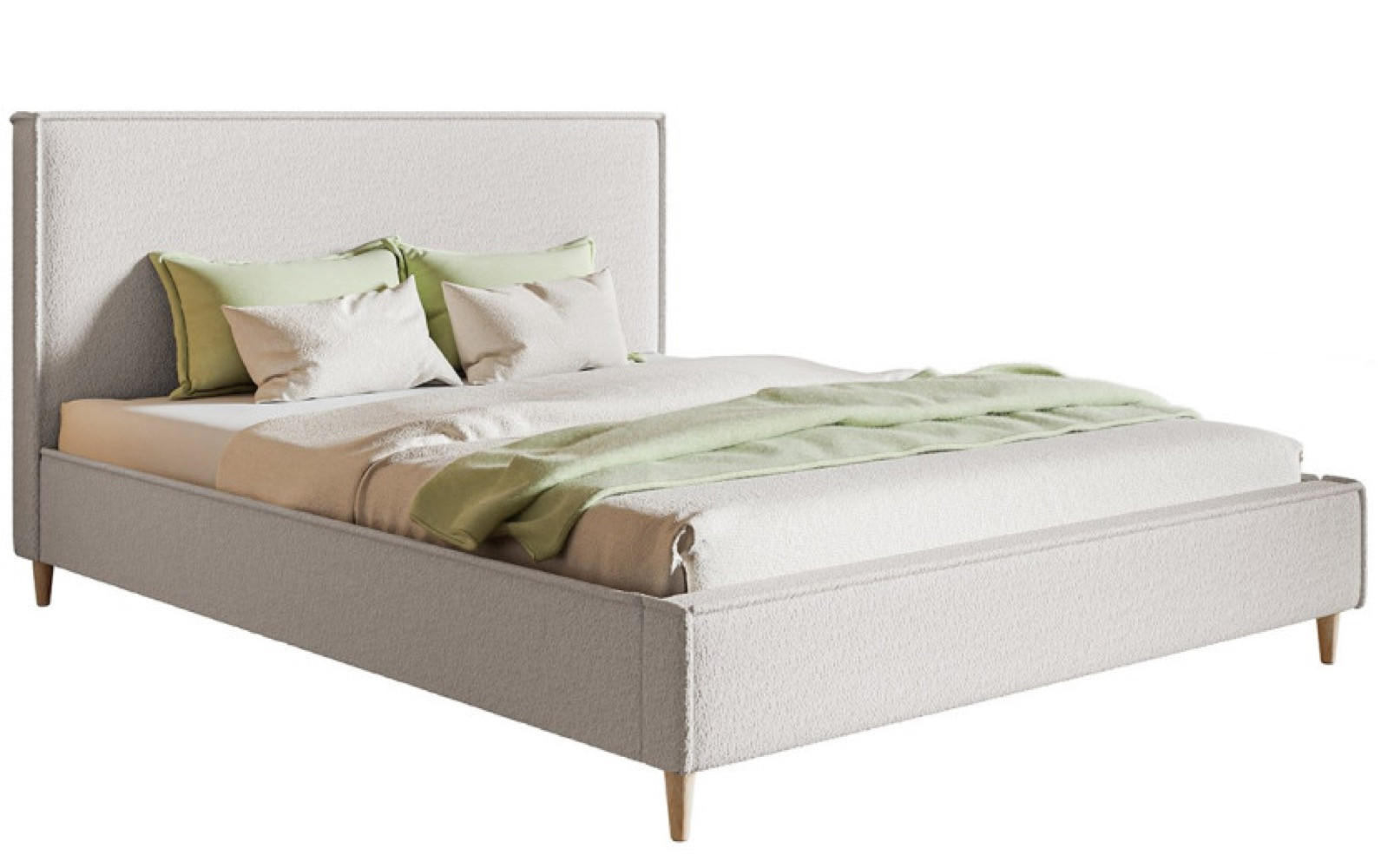 BETT Weiß LUXO 8 Polsterbett Bouclé Catch Me 01 120x200 cm - Ecru/Weiß, Textil (120/200cm) - Sepro Meble