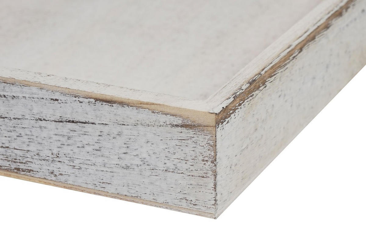 SCHALE TABLETT SHABBY Weiß - Weiß, Holz (48/5/32cm) - MCW