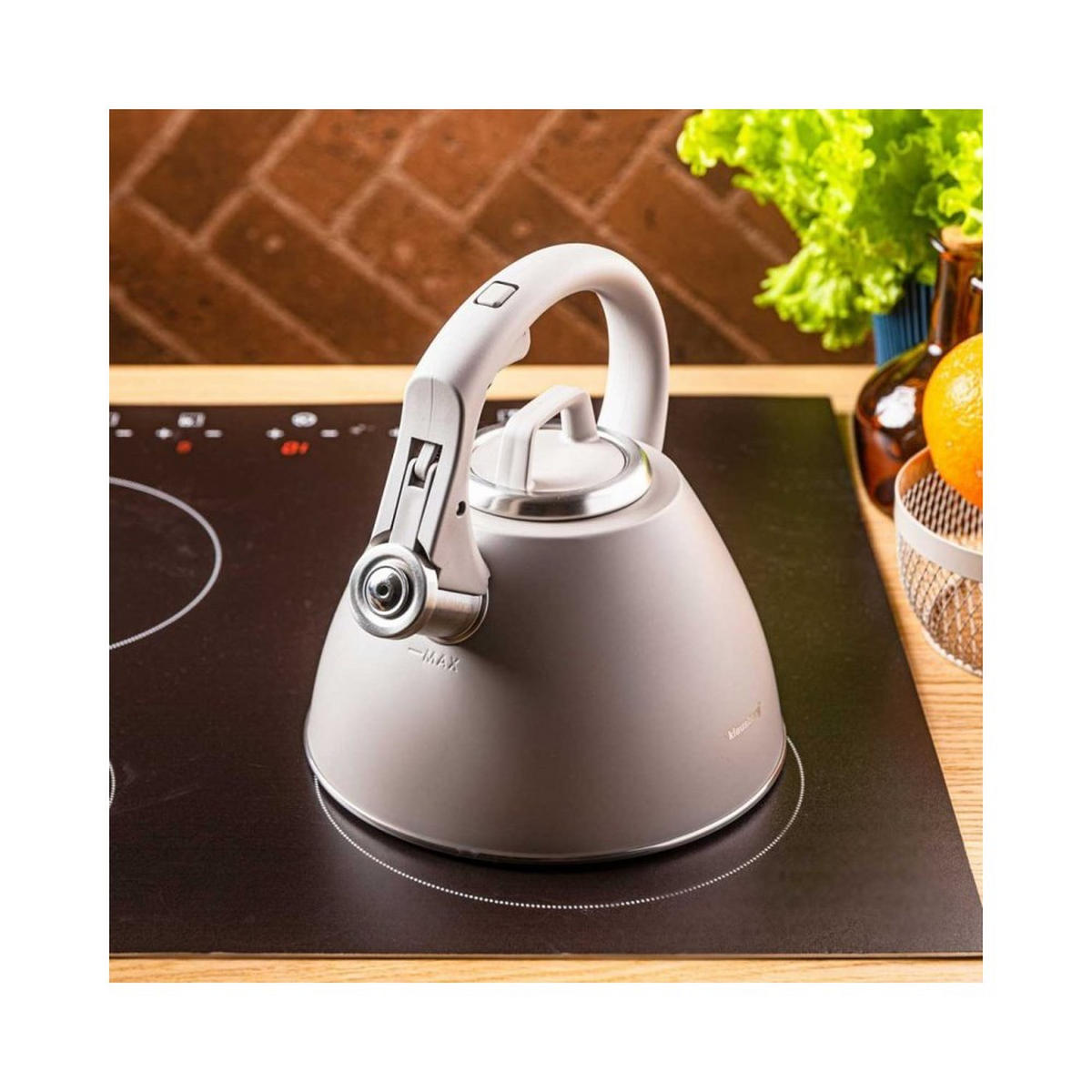 WASSERKESSEL Grau 22.5/21/23 cm 64822 - Grau, Metall (22.5cm) - Klausberg 