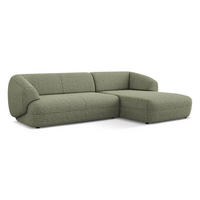 ECKSOFA rechts Strukturstoff Stoff Grün - Beige/Schwarz, Kunststoff/Textil (280/156cm) - Makamii