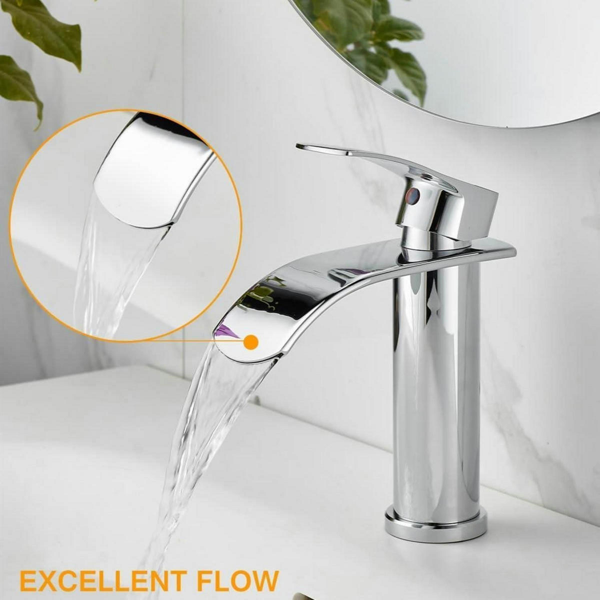 WASCHTISCHARMATUR Wasserfall Einhebel Chrom - Silberfarben, Metall (16/10/18.5cm)