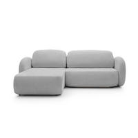 ECKSOFA OLIO L-Form Schlaffunktion mit Bettkasten, lose Rückenkissen, freistehend, LINKS 174x248 cm Grey - Hellgrau, Holz/Textil (174/248cm) - DomoHome