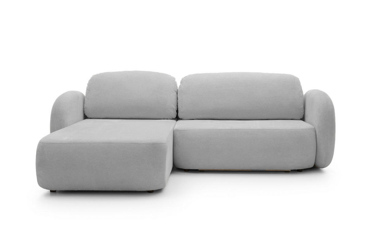 ECKSOFA OLIO L-Form Schlaffunktion mit Bettkasten, lose Rückenkissen, freistehend, LINKS 174x248 cm Grey - Hellgrau, Holz/Textil (174/248cm) - DomoHome