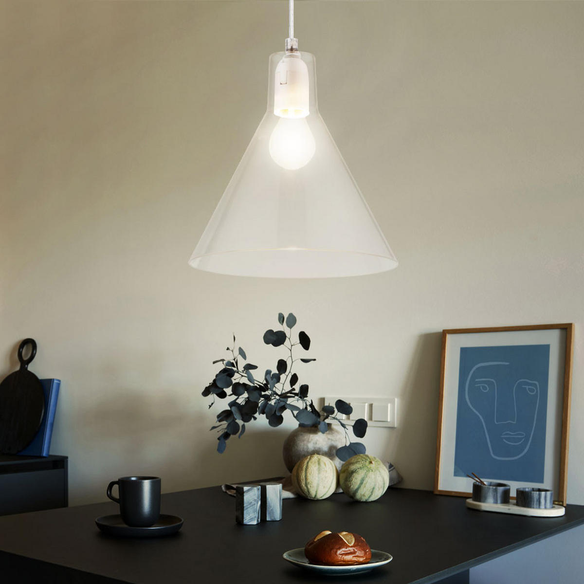 HÄNGELEUCHTE Metall Klar CONNY - Klar, Metall (21.5/21.5/113cm) - Globo Lighting