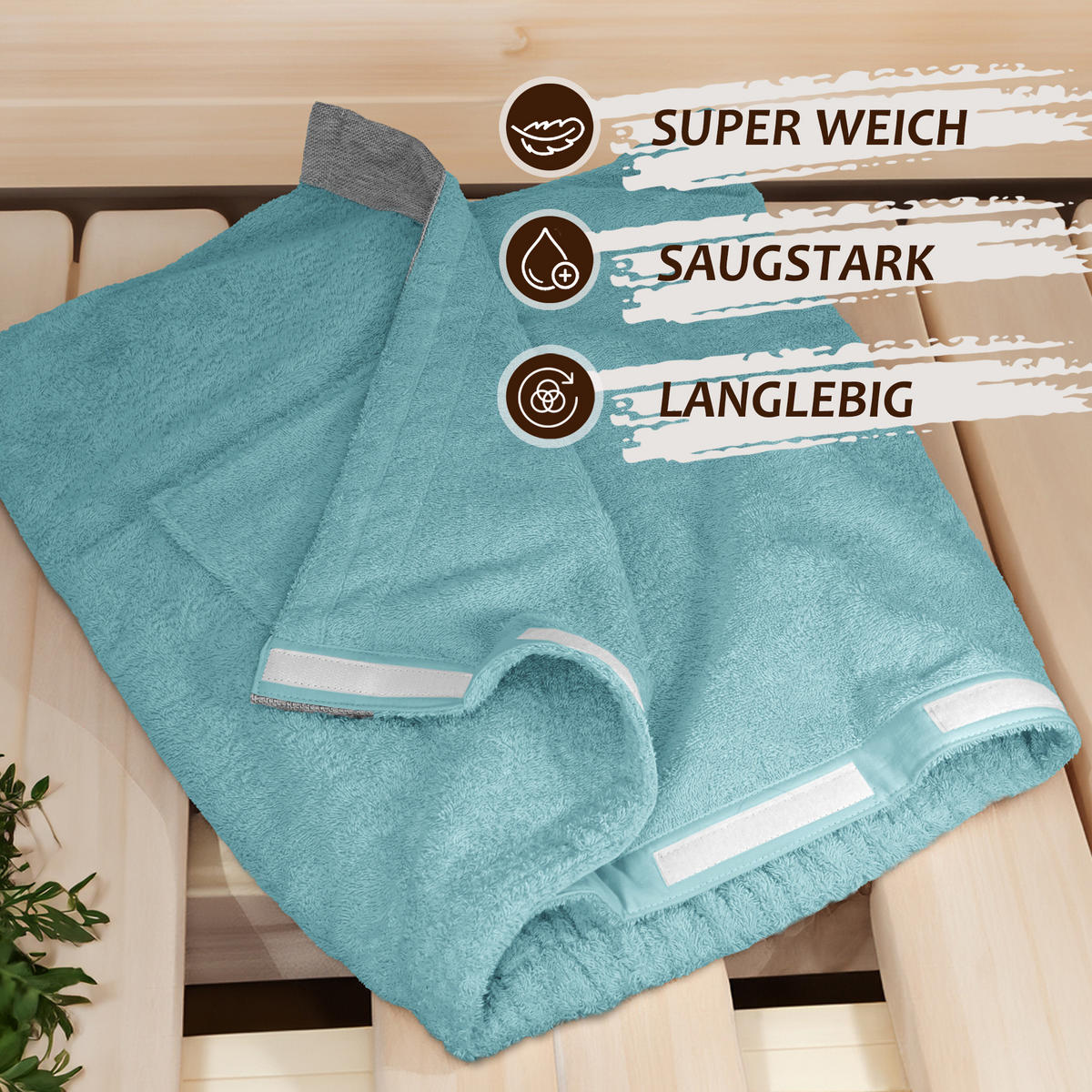 SAUNAKILT Herren Pastellblau, Lima Saunahandtuch mit Klettverschluss - Dunkelblau, Textil (140/55cm) - Lashuma