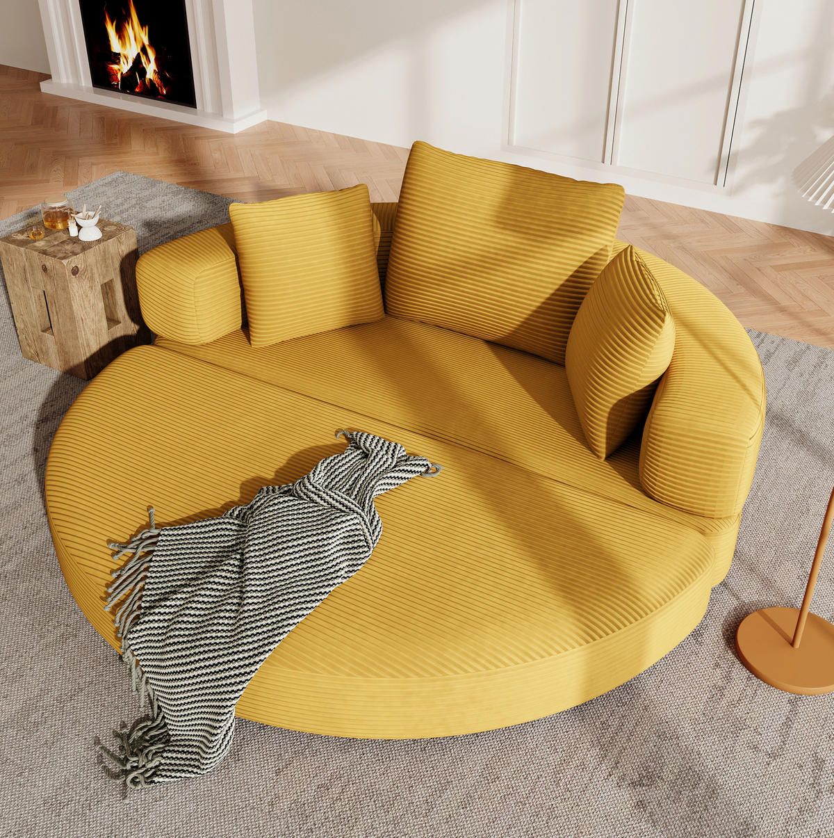 SCHLAFSOFA 173/176/40 cm aus Schaumstoff mit 2-in-1-Funktion Gelb - Gelb, Kunststoff (176/40/173cm) - Modenvie