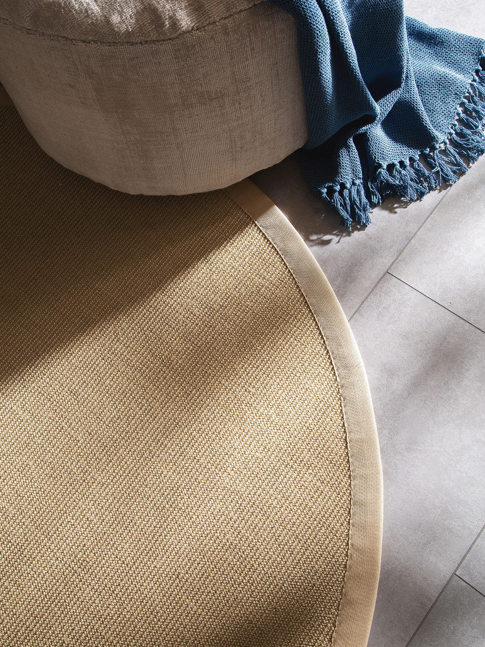 Thumbnail - benuta Nest Sisalteppich, Creme, Textil, Beton Optik, Rund, 250x250 cm, Gots, für Fußbodenheizung geeignet, Teppiche & B...