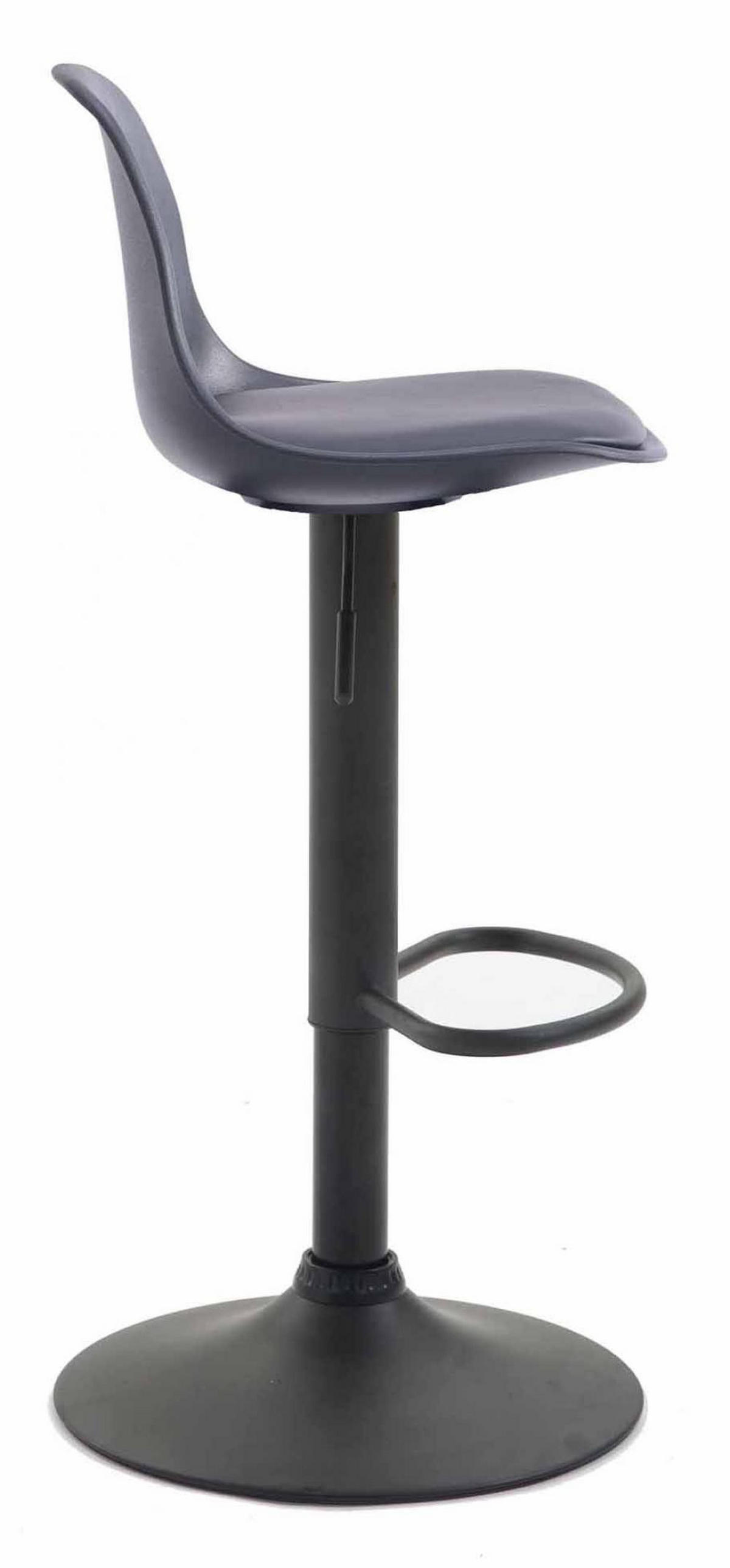 BARHOCKER 2er Set Lederlook schwarz - Schwarz, Kunststoff/Textil (39/82/43cm) - CLP