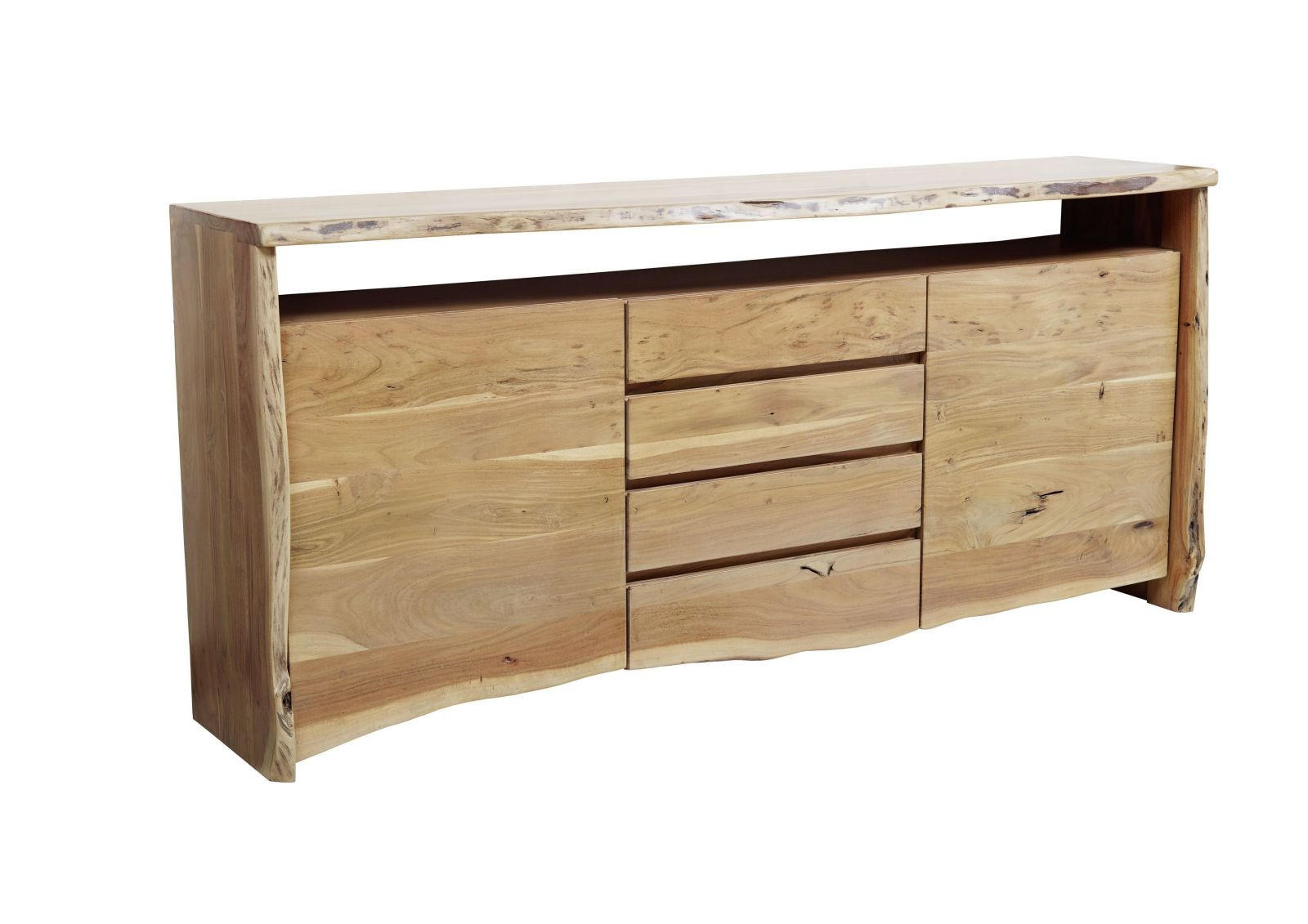 SIDEBOARD Akazie210x45x96 natur lackiert PURE ACACIA #701 - Naturfarben, Holz (210/96/45cm) - Massivmoebel24