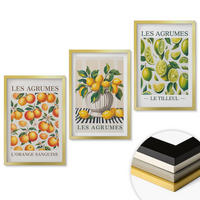 WANDBILDER 3er Set - 40x60 cm Goldrahmen - Zitrusfrüchte in farbenfrohen Varianten - Goldfarben, Kunststoff (40/60cm) - ArtPrintCave