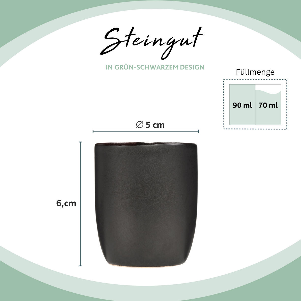 ESPRESSOBECHER SET PALM BEACH - 4 teilig aus Steingut - Grün, Keramik (0.07L) - Sänger