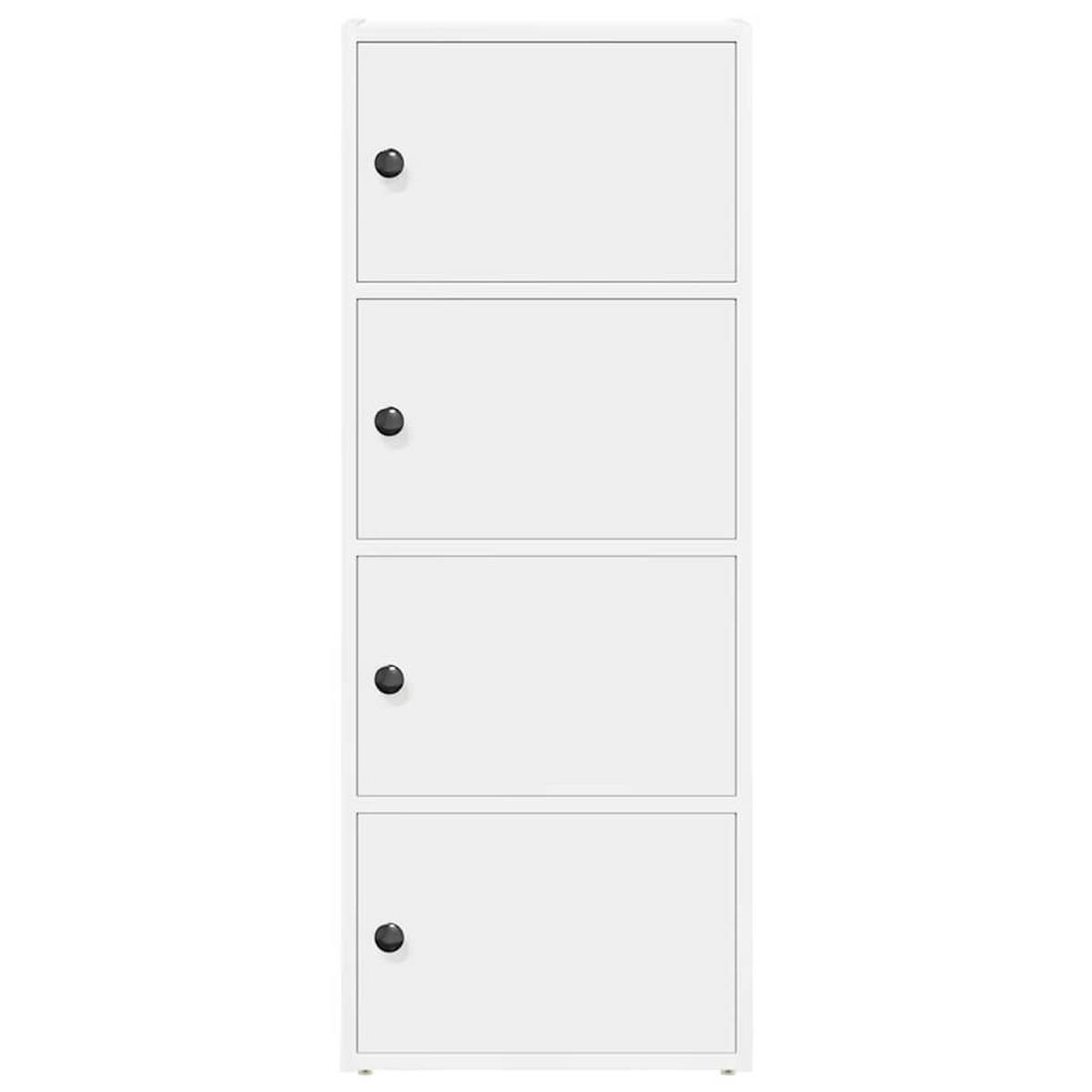 BÜCHESCHRANK mit 4 Türen 40/24/102 cm aus Holzwerkstoff Weiß - Weiß, Holz (40/102/24cm) - vidaXL