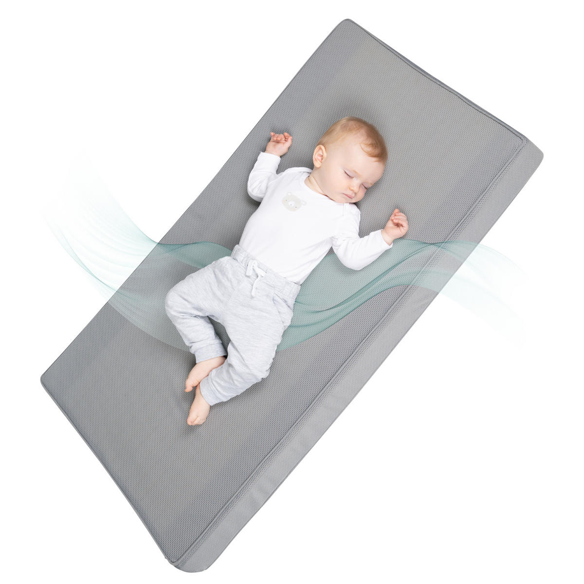 BABYBETTMATRATZE Air Balance PREMIUMMESH 70 x 140 cm - Grau, Textil (70/140cm) - Roba