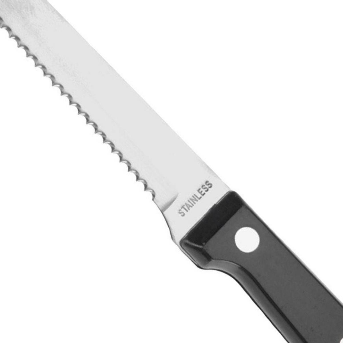 STEAK- UND BURGERMESSER Stahl 21 cm 6 Stück. - Schwarz, Metall (21cm) - Excellent Houseware