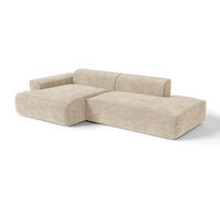 ECKSOFA (links) HANA Strickvelours Creme 260cm - Creme, Textil (260/155cm) - Premium Interiors
