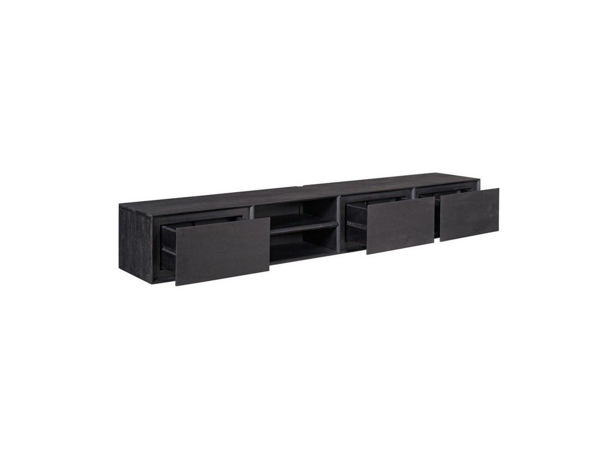 LOWBOARD Amoria Mangoholz 200 cm / 35 cm Schwarz - Schwarz, Holz (200/30/35cm) - Villa Möbel