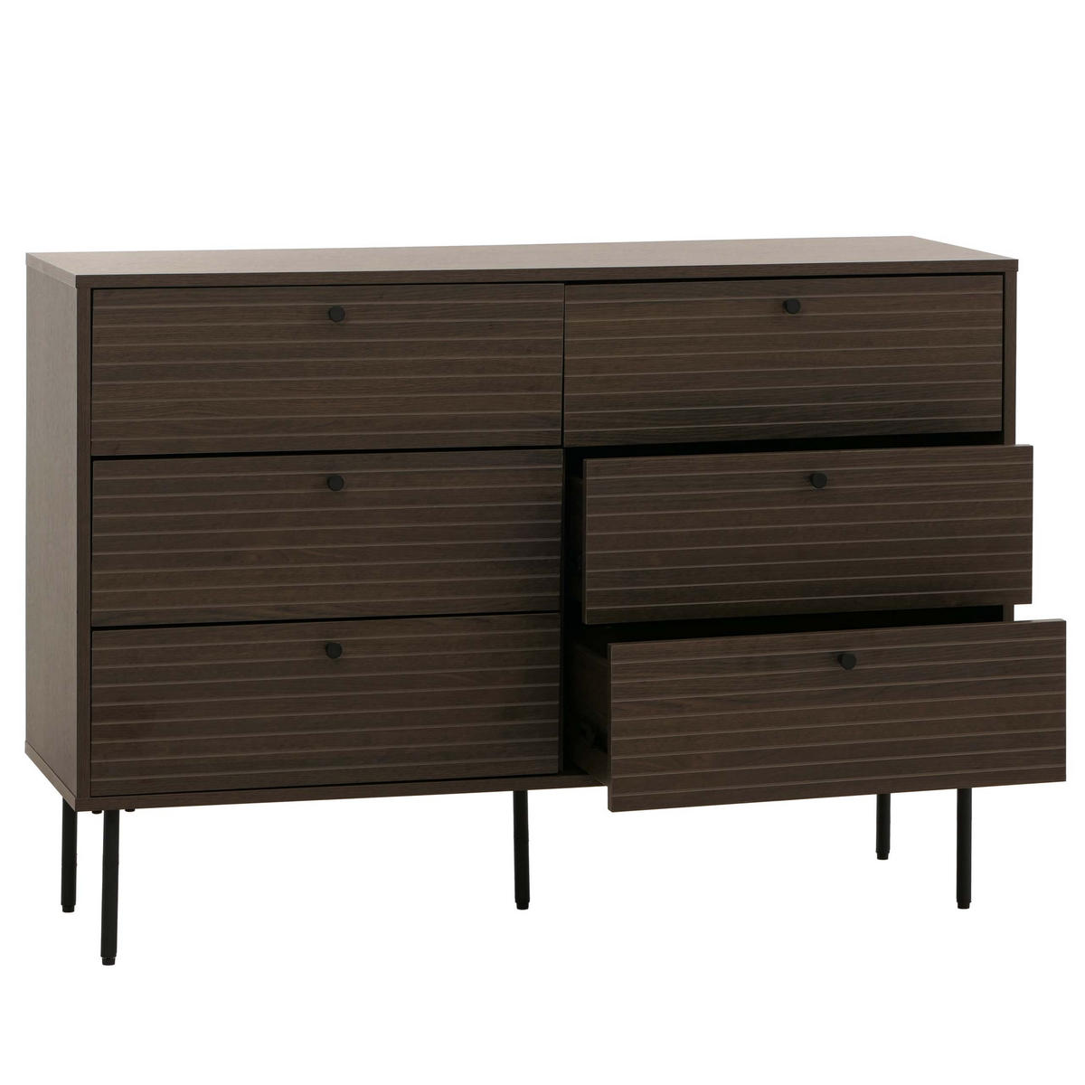 KOMMODE Dunkelbraun - Dunkelbraun, Metall (120/85/40cm) - MCW