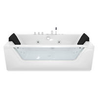 WHIRLPOOL Pool Badewanne Wanne W83R-TH-B - Weiß, Glas/Kunststoff (90/55/180cm) - AcquaVapore by Sandra Jentho
