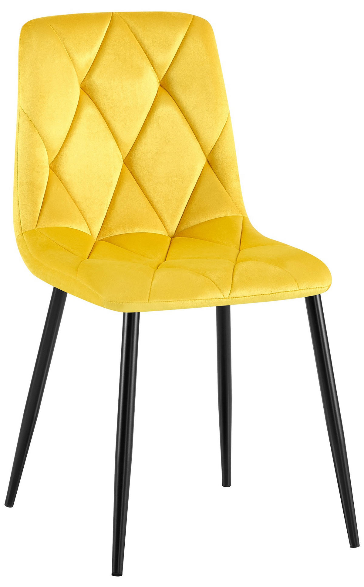 ESSZIMMERSTUHL Samt Gelb - Gelb/Schwarz, Textil/Metall (45/85/55cm) - CLP