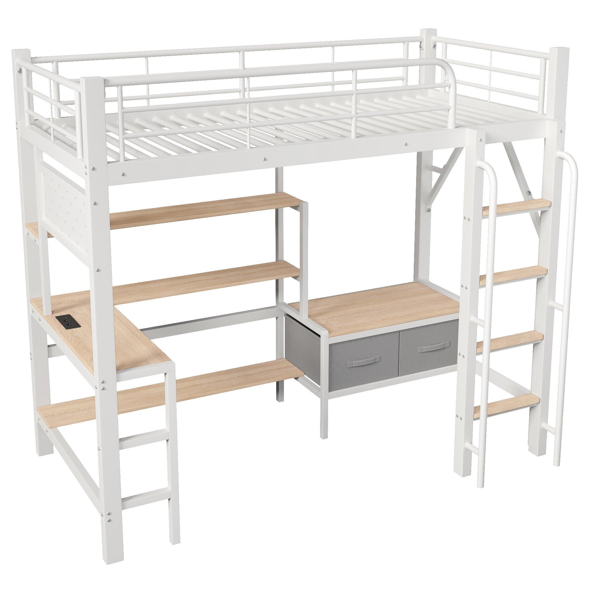 ComfortXL Hochbett Weiß 90x200 cm