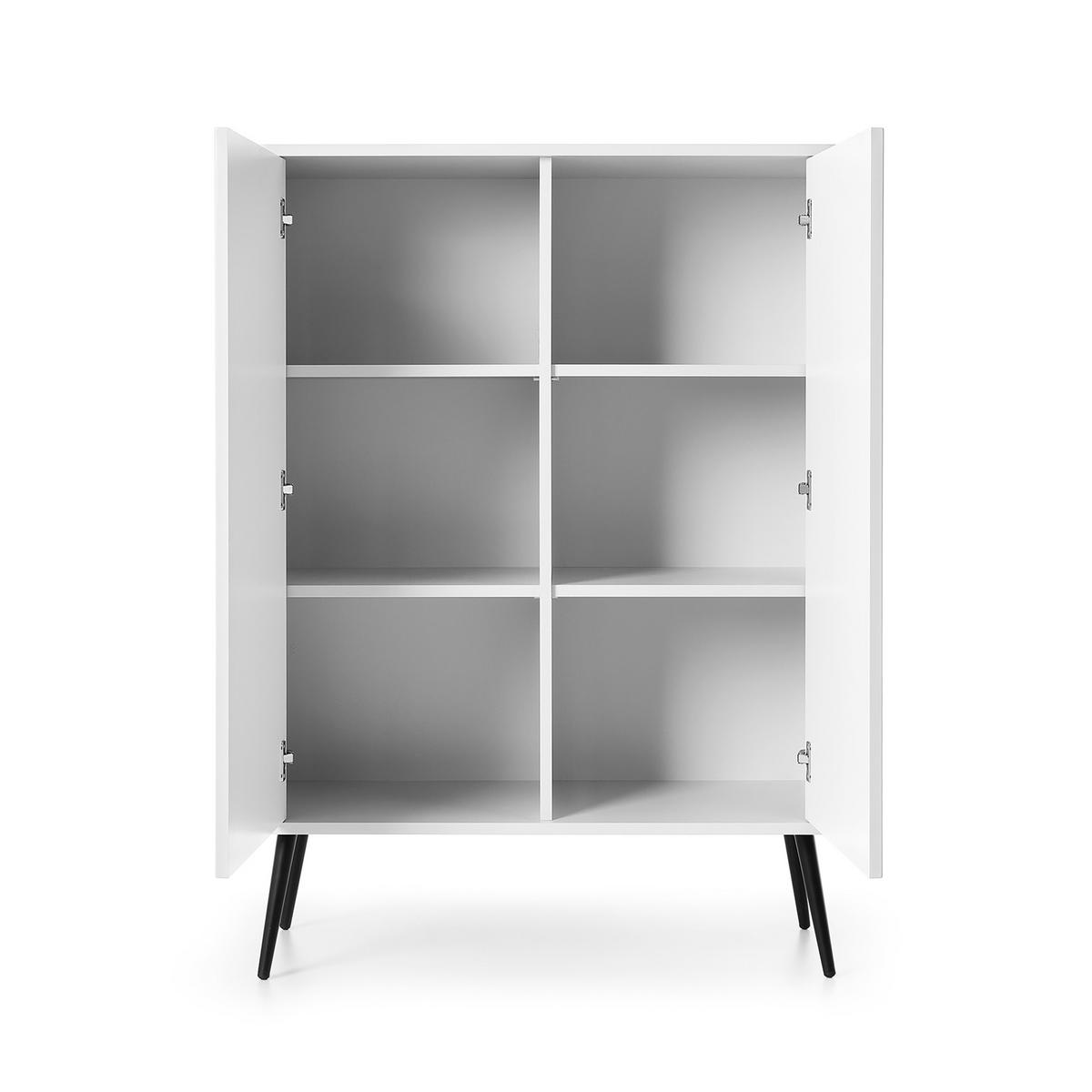 HIGHBOARD ZENZERO 103/129/39 cm mit 2 Türen Weiß - Weiß, Holzwerkstoff (103/129/39cm) - MASSENO