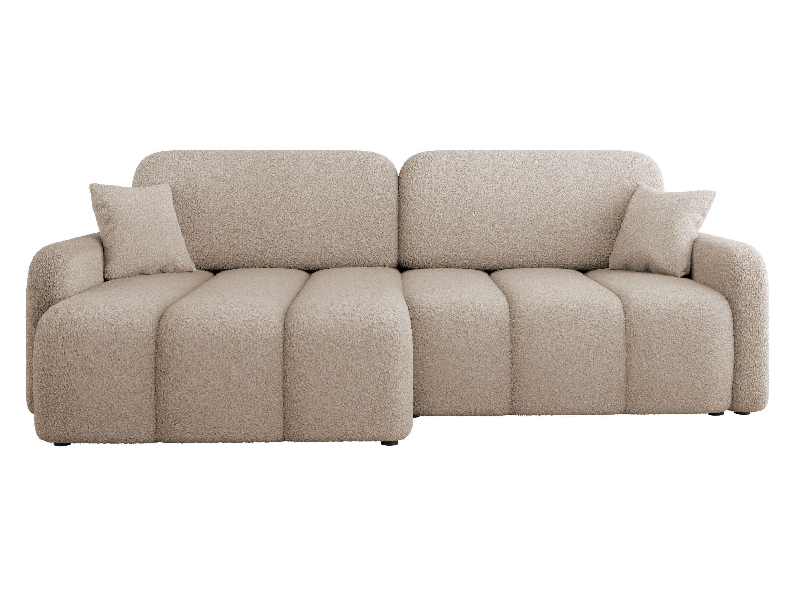 ECKSOFA Carlos Boucle - Beige/Schwarz, Holz/Kunststoff (236/160cm) - MIRJAN24