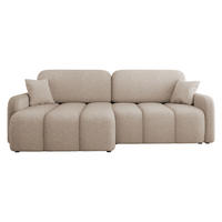ECKSOFA Carlos Boucle - Beige/Schwarz, Holz/Kunststoff (236/160cm) - MIRJAN24