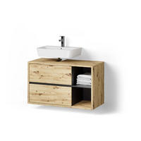WASCHBECKENUNTERSCHRANK Vomano Artisan-Eiche 100 x 60 cm - Anthrazit/Eiche Artisan, Holzwerkstoff (100/60/45.5cm) - Livinity®