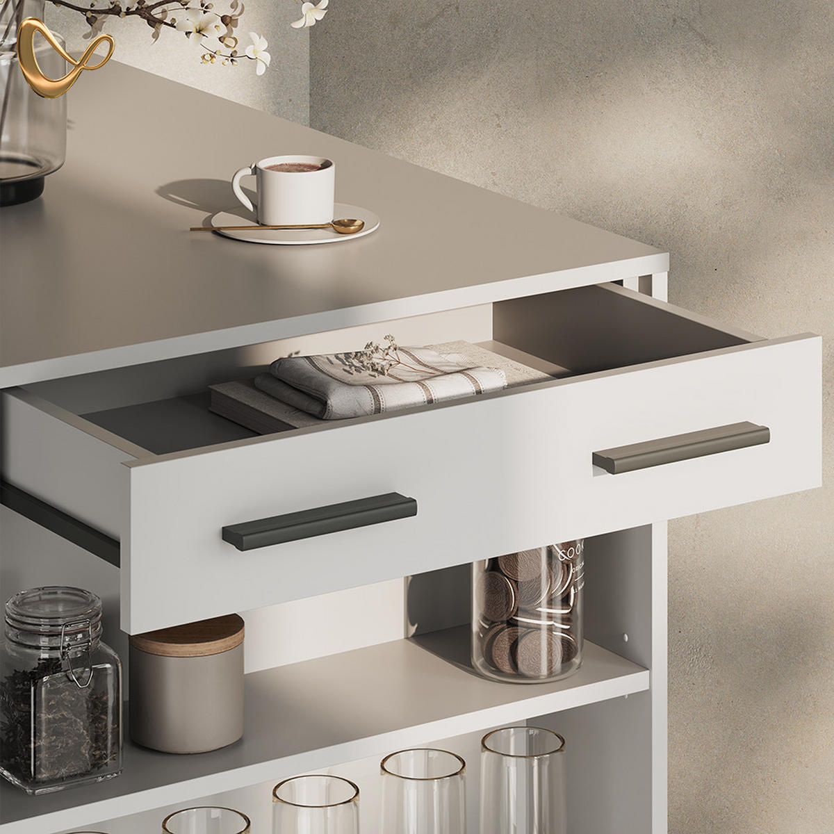 BARTISCH Regusa Weiß 67 x 100 cm - Weiß, Holzwerkstoff (100/67/106cm) - Livinity®