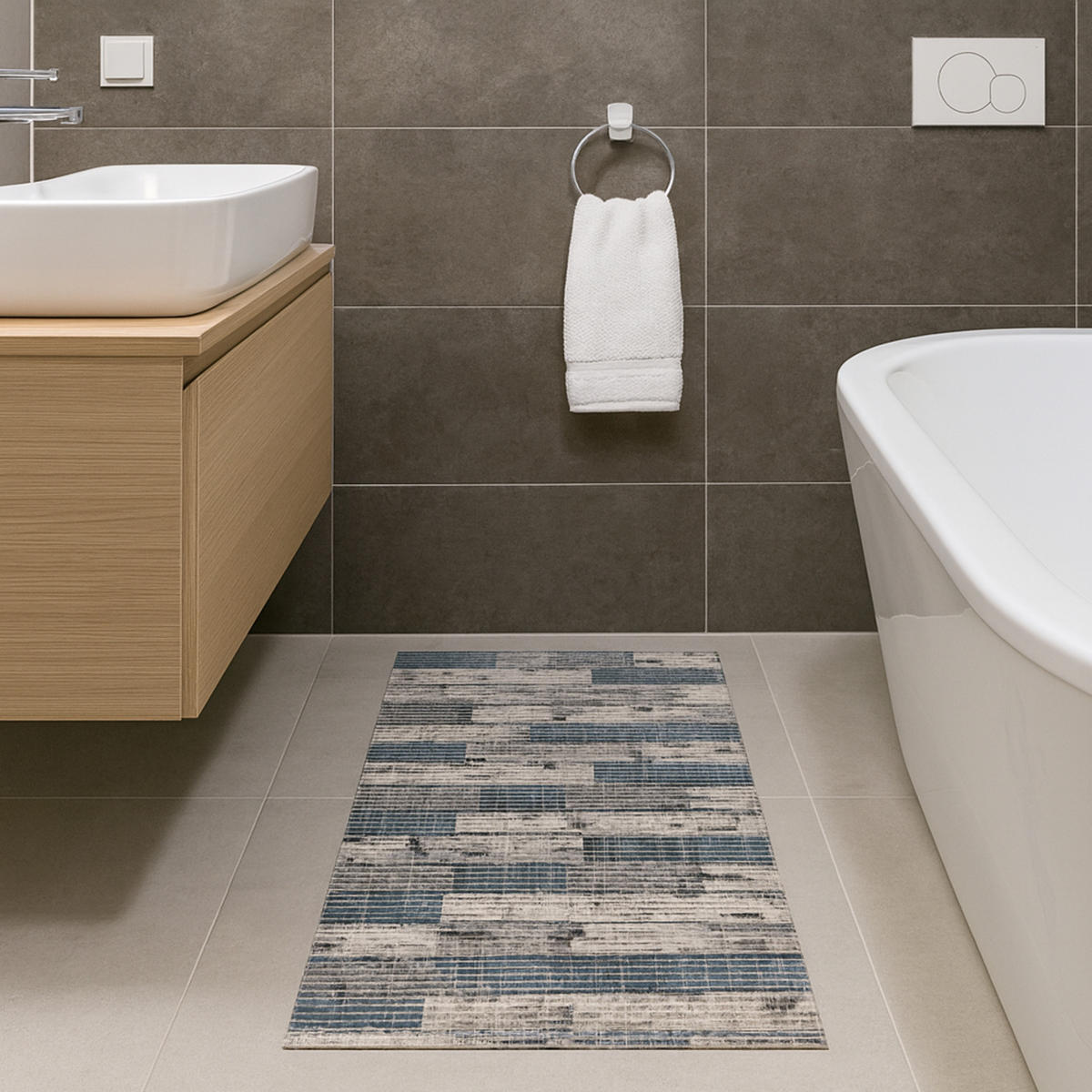 SCHUTZUNTERLAGE Weichschaum auf Rolle 0,65x15 m Klinker Grau - Blaugrau, Kunststoff (65/1500cm) - Bestlivings