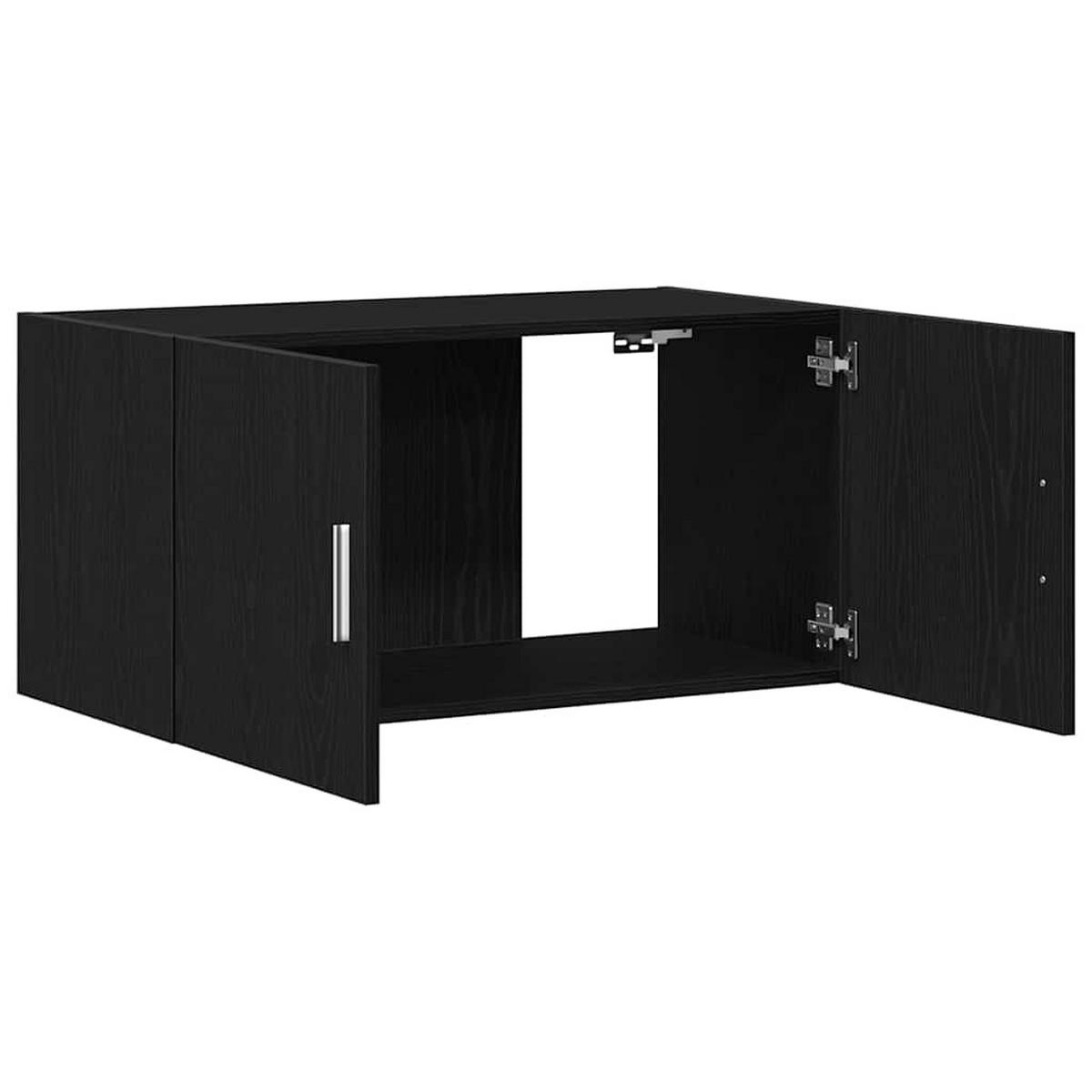 WANDSCHRANK Schwarz Eichen-Optik 80/39/40 Cm Holzwerkstoff - Schwarz, Holzwerkstoff (39/40/80cm) - vidaXL
