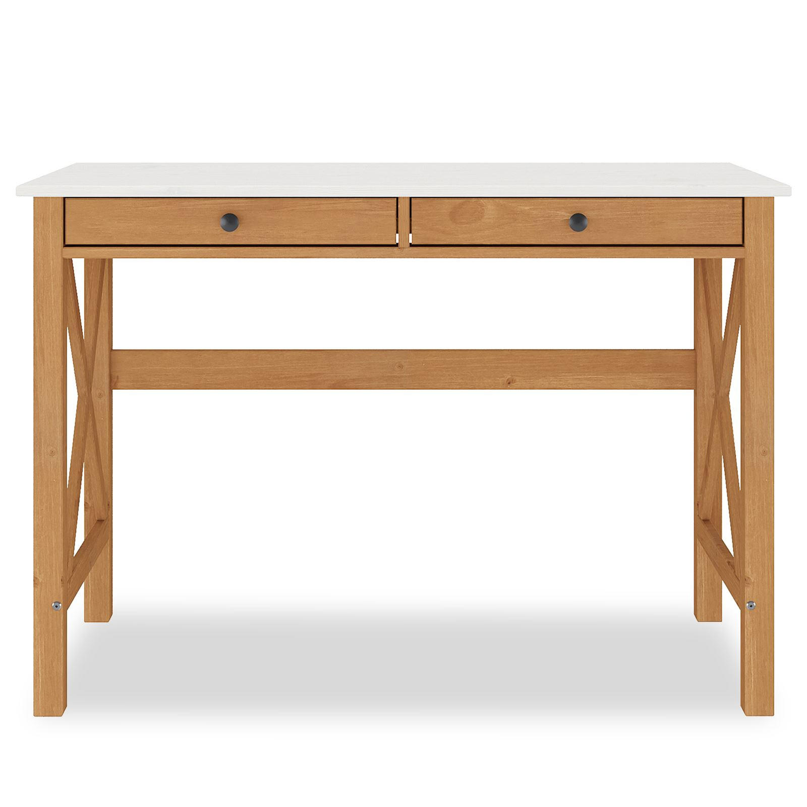 SCHREIBTISCH ADRIAN weiß/Eiche - Eichefarben/Weiß, Holz (50/110/76cm) - IDIMEX