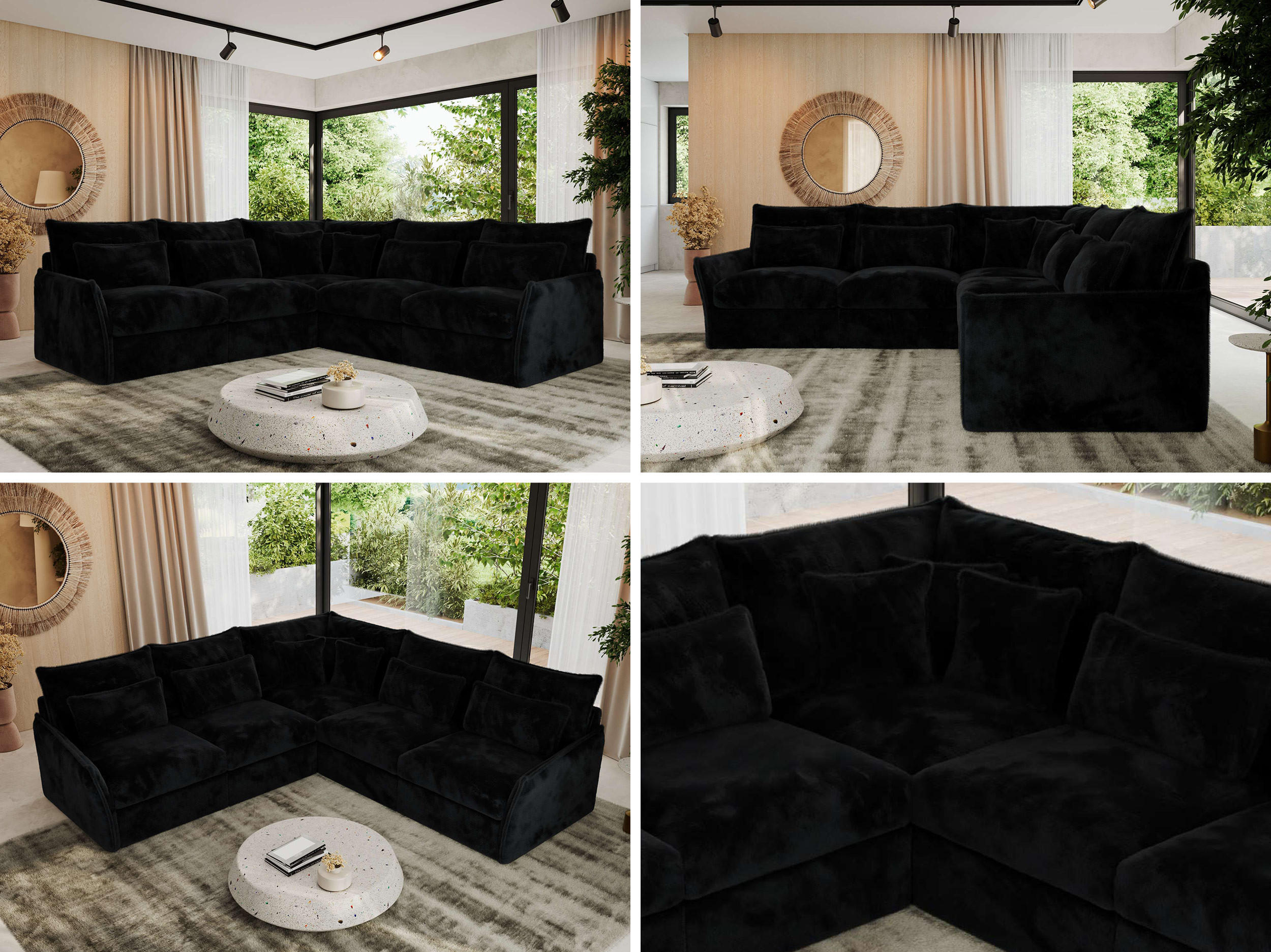 Thumbnail - MKS Ecksofa, Schwarz, Textil, 5-Sitzer, L-Form,L-Form, 270x270 cm, Oeko-Tex®, Wohnzimmer, Sofas & Couches, Wohnlandschaf...