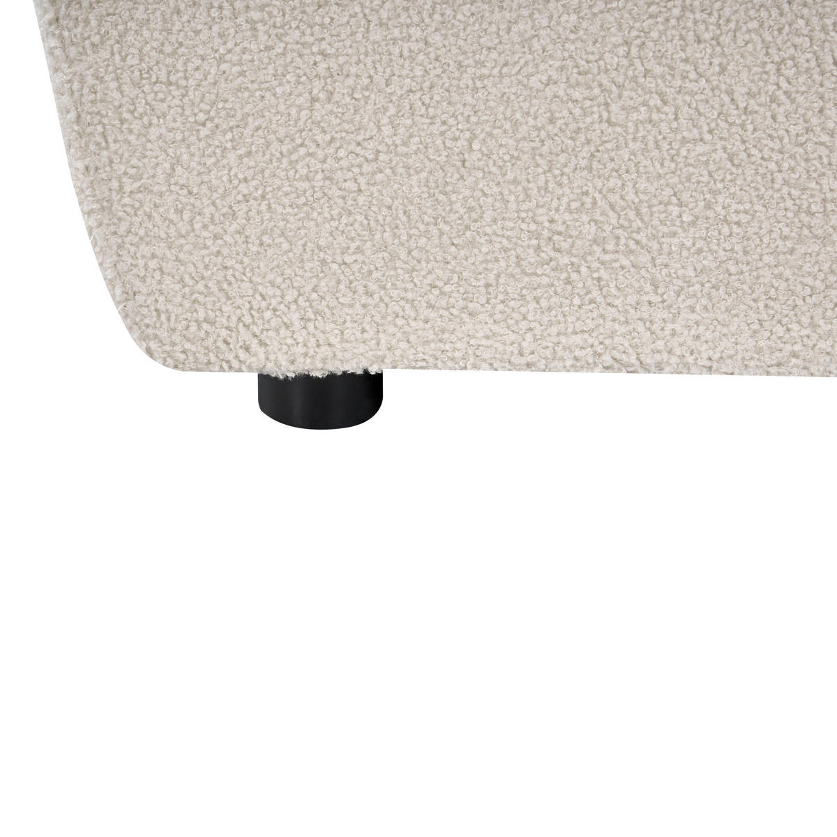 OTTOMANE Bouclé Cremeweiß Kivvik - Creme, Textil (82/41/80cm) - Beliani
