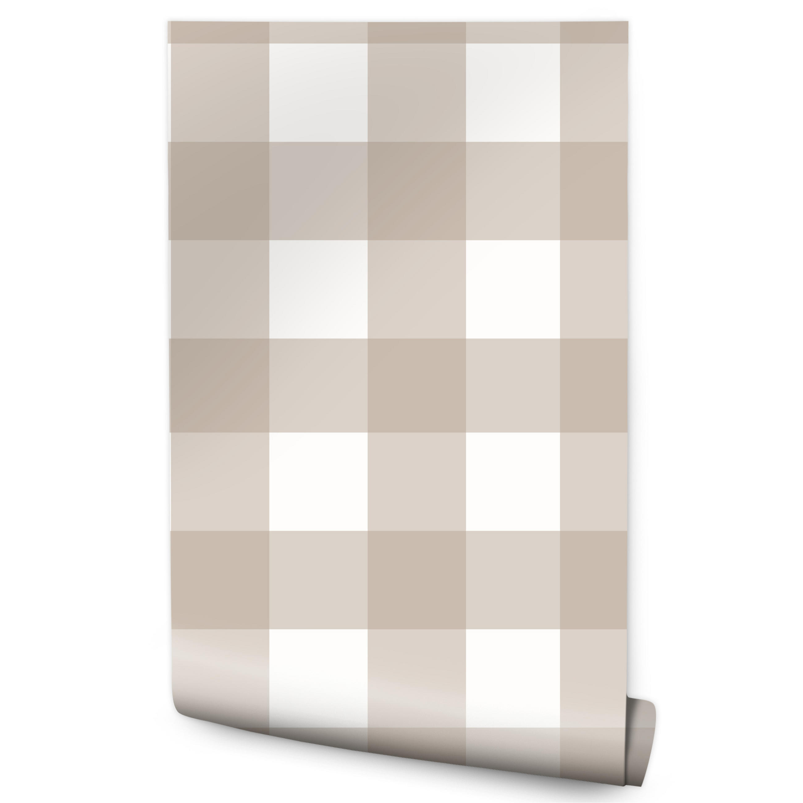 VLIESTAPETE Karomuster im Boho-Stil – Beige, Weiß – 50x1000 cm - Beige/Weiß, Papier (50/1000cm) - Muralo