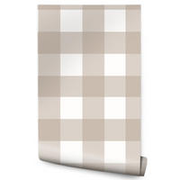 VLIESTAPETE Karomuster im Boho-Stil – Beige, Weiß – 50x1000 cm - Beige/Weiß, Papier (50/1000cm) - Muralo