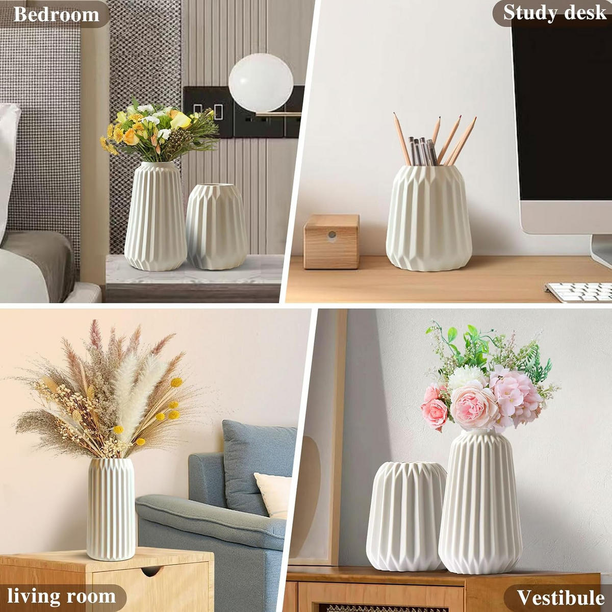 VASE Keramik - Weiß, Keramik (24.5cm) - LIBRATON