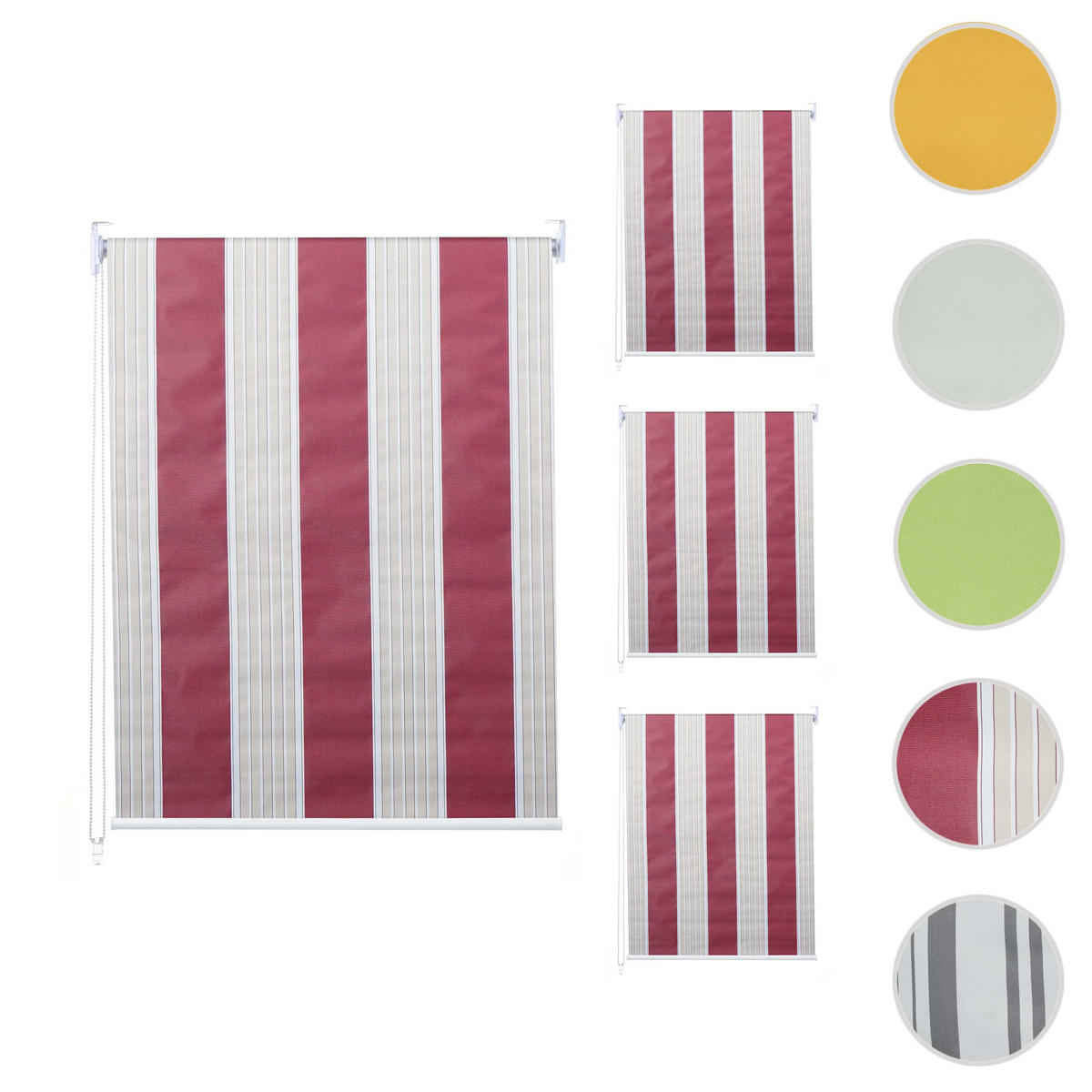 ROLLO Rot, Weiß, Beige - Beige/Rot, Textil (120/230/1cm) - Jamb