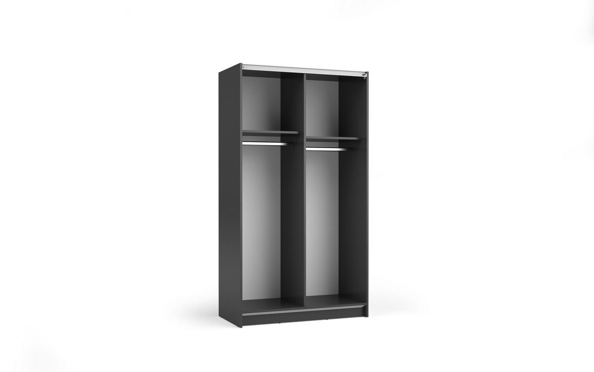 SCHIEBETÜRENSCHRANK SORVIA 07 - 100×182×54,6 cm 2-Türig Schwarz - Schwarz, Holz/Holzwerkstoff (100/182/54.6cm) - Milaros Markt