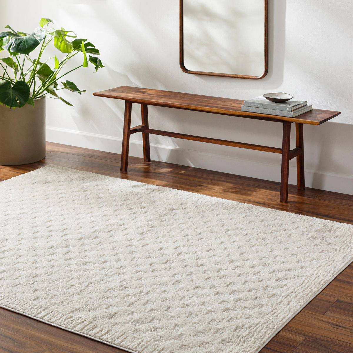 KURZFLORTEPPICH Ekta 200/275 cm Elfenbein - Weiß, Textil (200/275cm) - LIVABLISS
