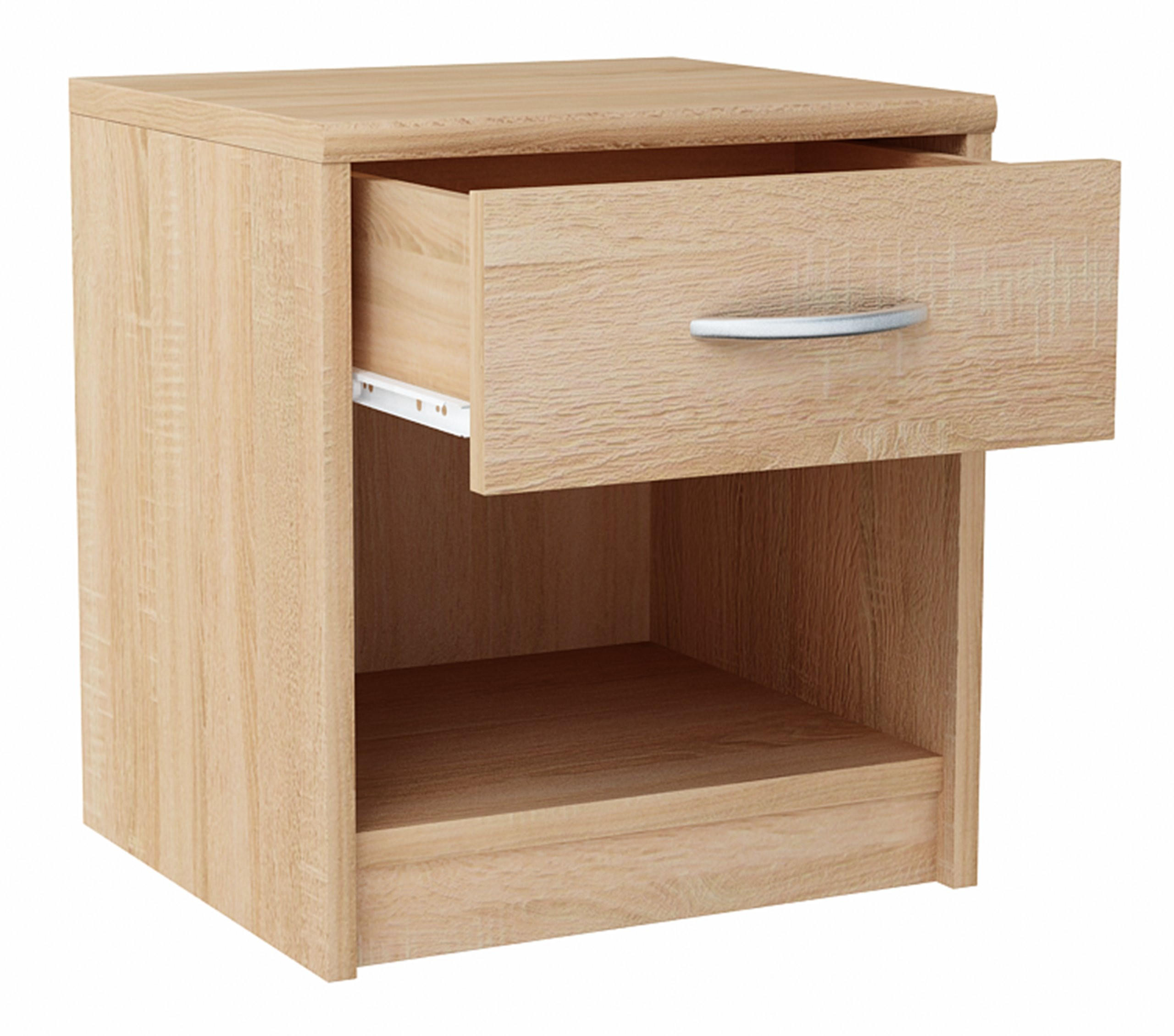NACHTTISCH 1S Sonoma Eiche 38,8/35/45 cm mit einem Schubladen - Sonoma Eiche, Holzwerkstoff (38.8/45/35cm) - Matkam Möbel