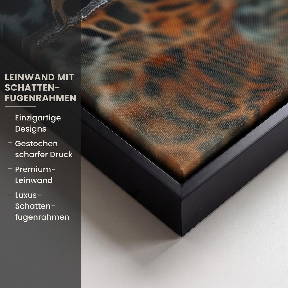 LEINWAND Bilder mit Rahmen - Natur - Leopard - Tier - Sonnenuntergang - Modern - 50x70 - Orange, Textil (50/70cm) - MuchoWow