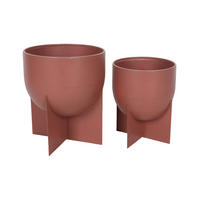 BLUMENTOPFEN Mocha Braun 30x25x25 2er-Set - Braun, Metall (30cm) - Mobili Rebecca