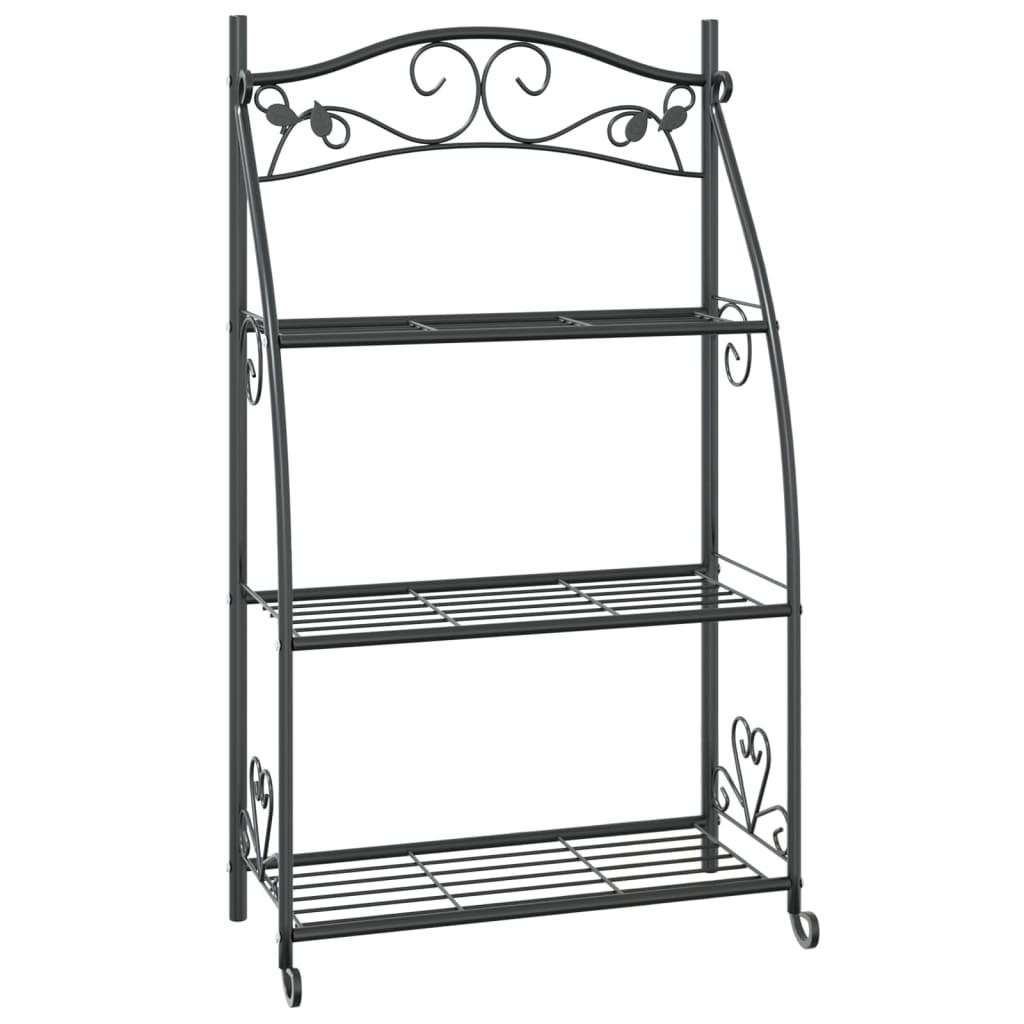 BLUMENREGAL Schwarz 56/30/96 Cm Stahl - Schwarz, Metall (56/96/30cm) - vidaXL