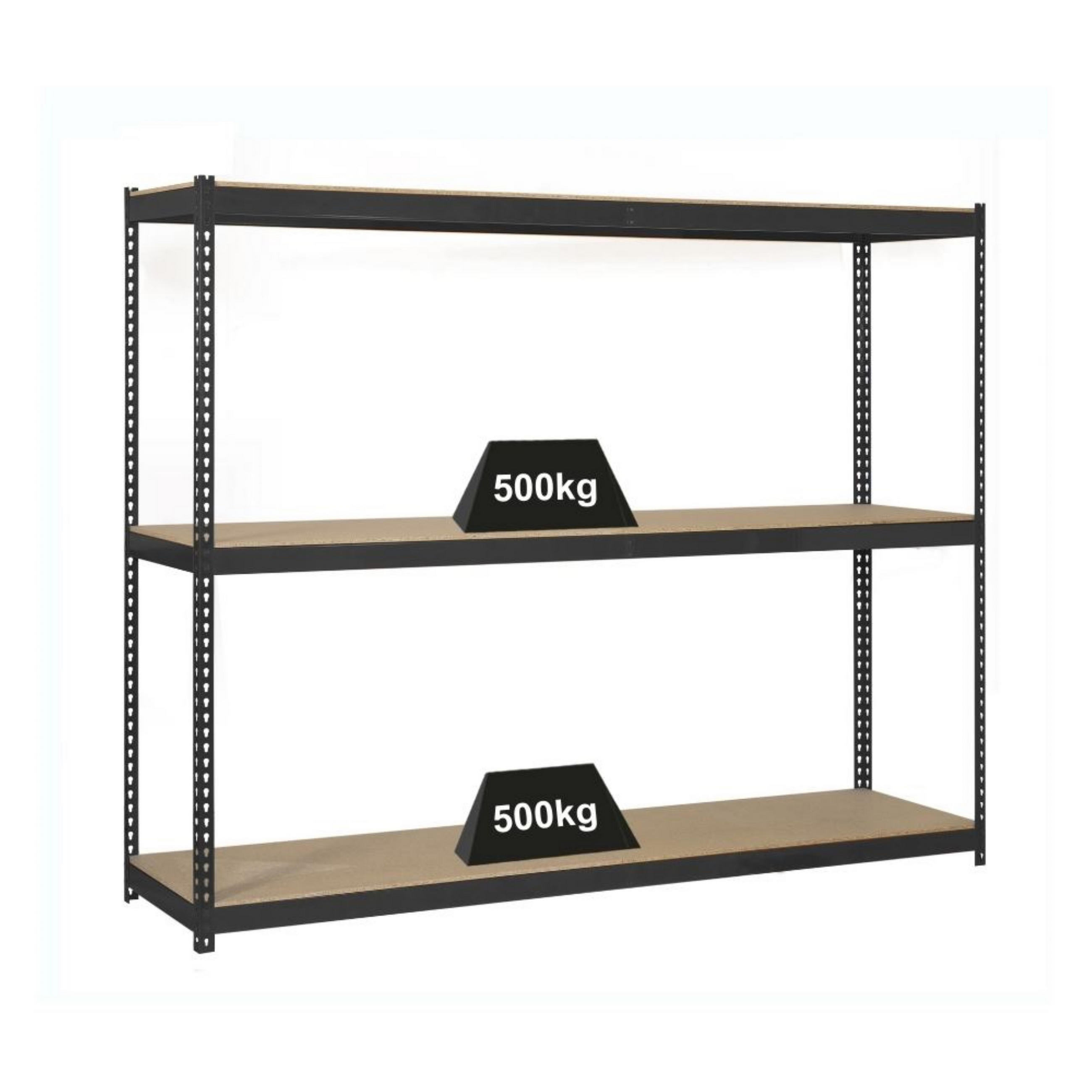 SCHWERLASTREGAL Wood Beast Three HxBxT 200 x 210 x 60 cm 3 Ebenen Fachlast 500 kg Anthrazit - Anthrazit, Metall (210/200/60cm) - PROREGAL